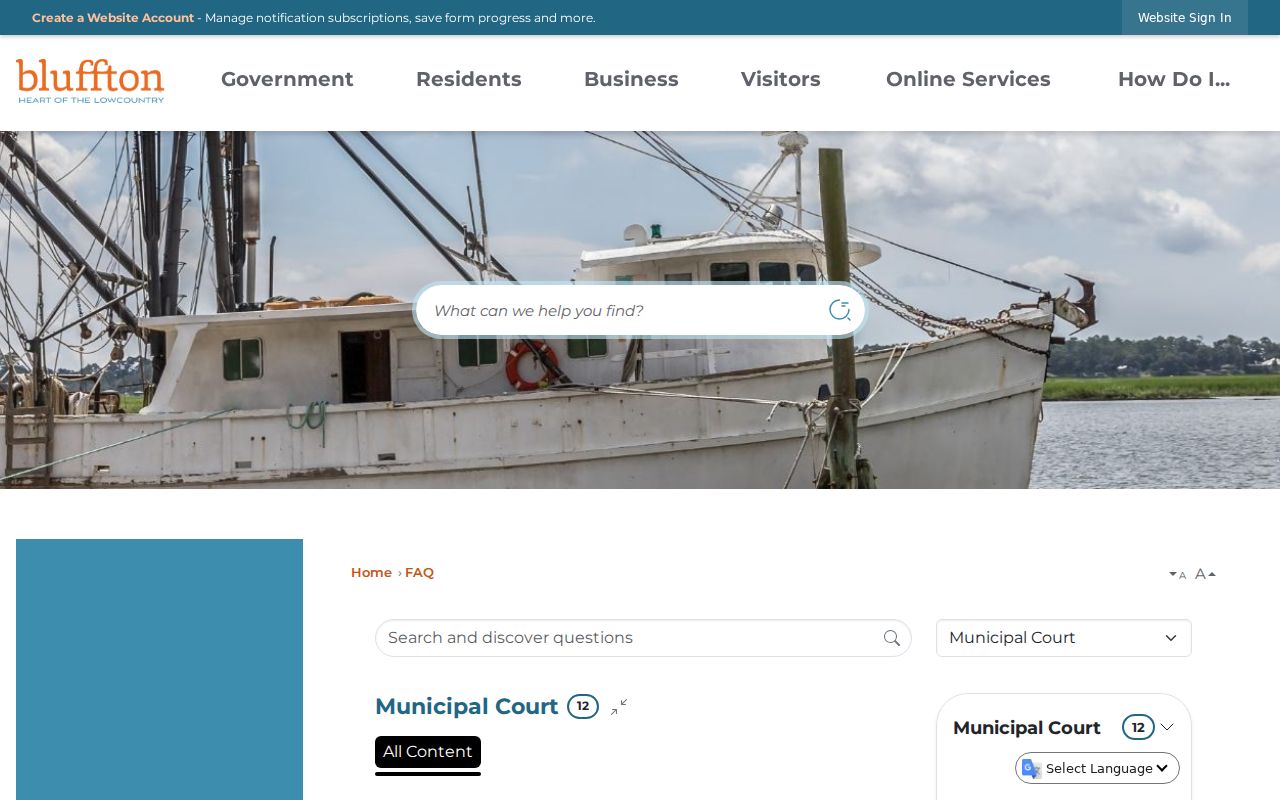 Bluffton warrant court payment and continuance instructions