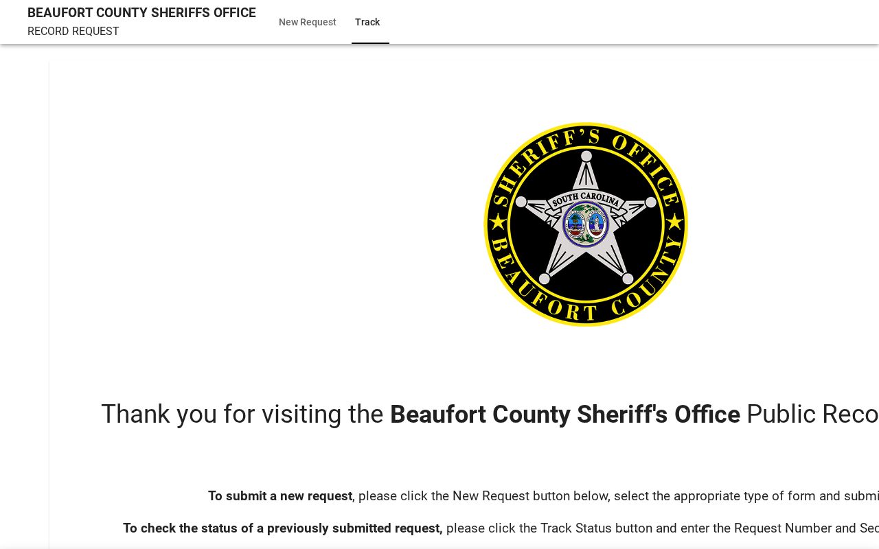Beaufort County active warrant search records request portal